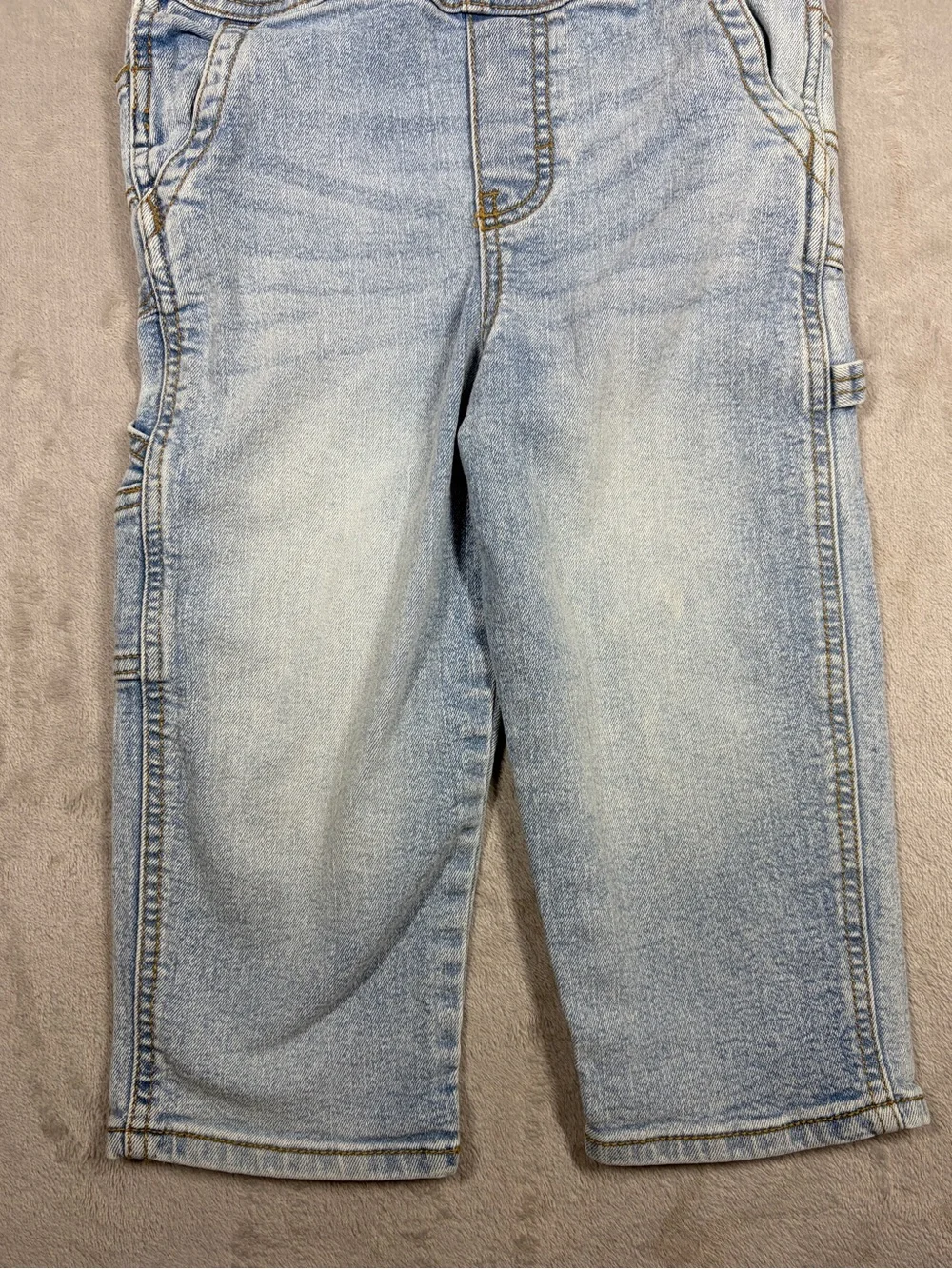 Oshkosh B’gosh Cotton Blend Denim Ligh Blue Jean Overalls Size 3T